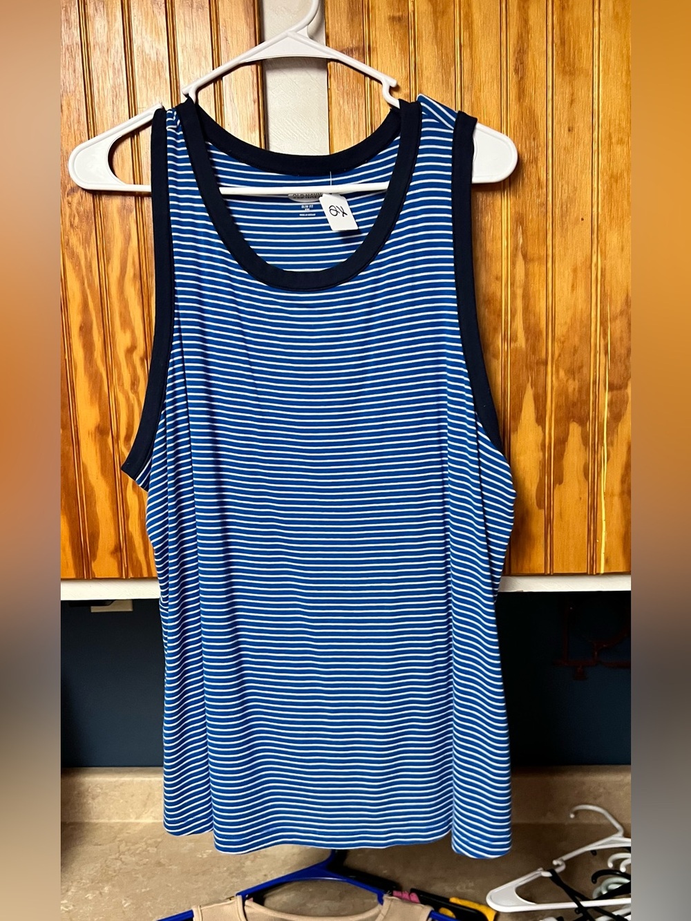 Old navy Blue Striped tank top size 2X